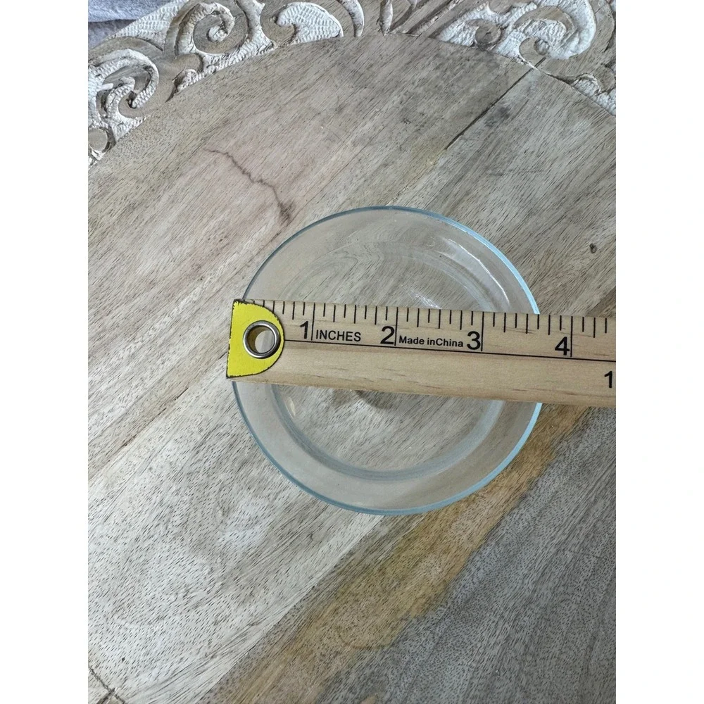 Set of 5 Small Clear Glass Prep Bowls 3.5 Inch Round Minimalist Kitchenware